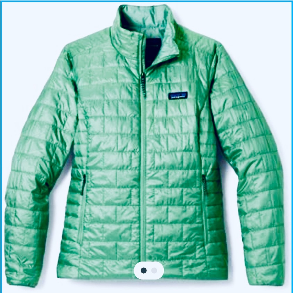 Patagonia aqua teal blue green puffer coat women’s small